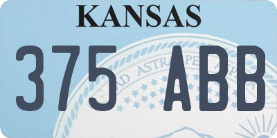 KS license plate 375ABB