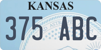KS license plate 375ABC