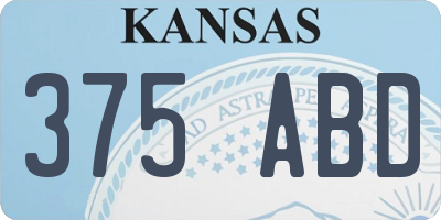 KS license plate 375ABD