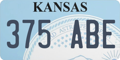KS license plate 375ABE