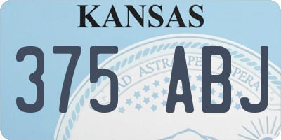 KS license plate 375ABJ
