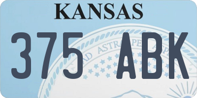 KS license plate 375ABK