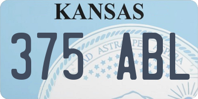 KS license plate 375ABL
