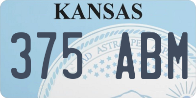 KS license plate 375ABM
