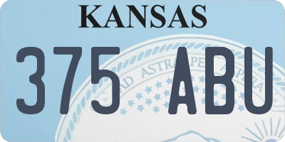 KS license plate 375ABU