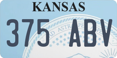 KS license plate 375ABV