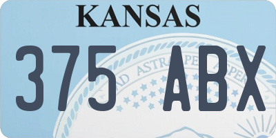 KS license plate 375ABX