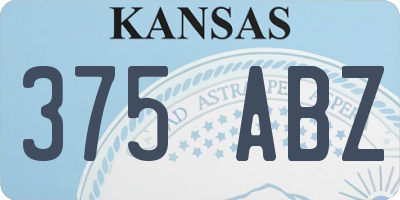 KS license plate 375ABZ