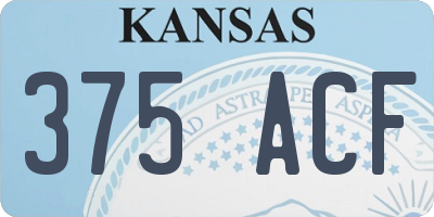 KS license plate 375ACF