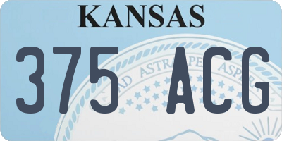 KS license plate 375ACG