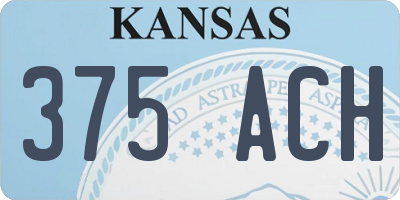 KS license plate 375ACH