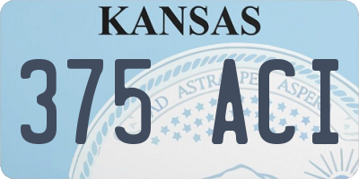 KS license plate 375ACI