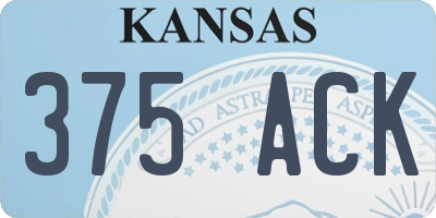 KS license plate 375ACK