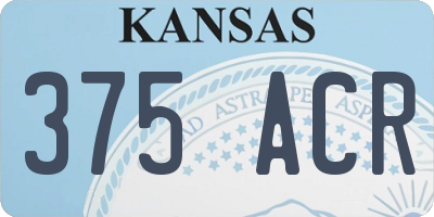 KS license plate 375ACR