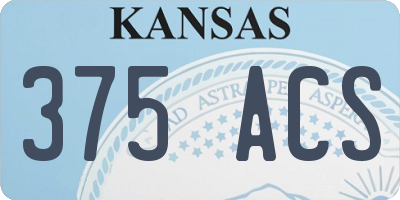 KS license plate 375ACS