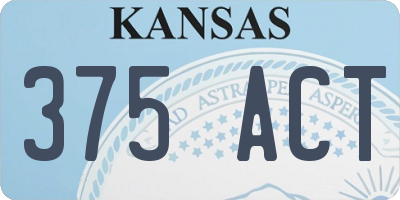 KS license plate 375ACT