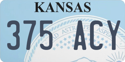 KS license plate 375ACY