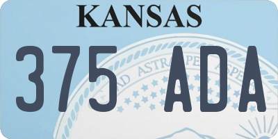 KS license plate 375ADA