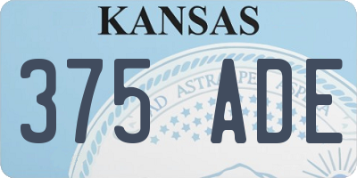 KS license plate 375ADE