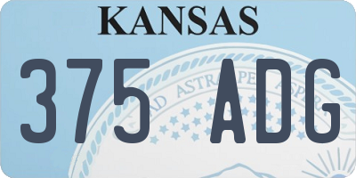 KS license plate 375ADG