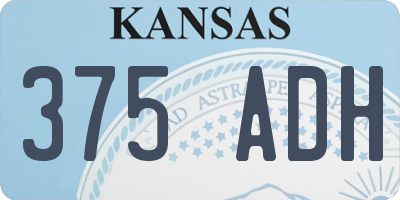KS license plate 375ADH