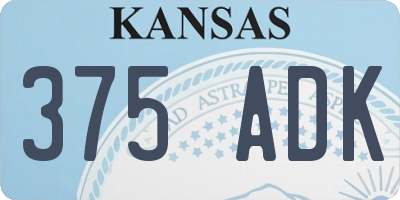 KS license plate 375ADK