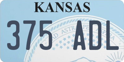 KS license plate 375ADL