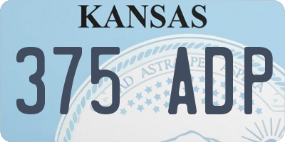 KS license plate 375ADP