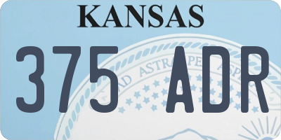 KS license plate 375ADR