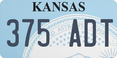 KS license plate 375ADT