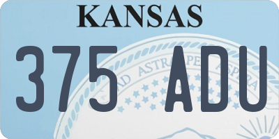 KS license plate 375ADU