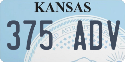 KS license plate 375ADV