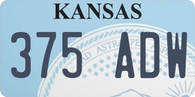 KS license plate 375ADW