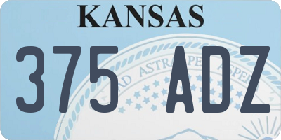 KS license plate 375ADZ
