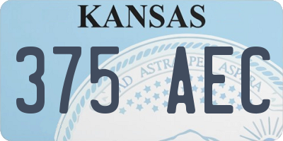 KS license plate 375AEC