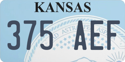 KS license plate 375AEF