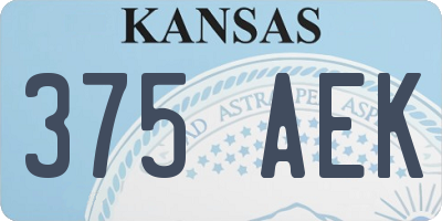 KS license plate 375AEK