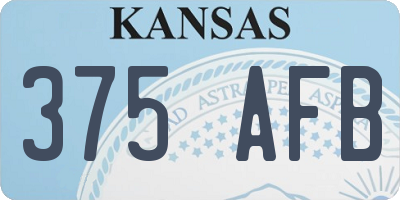 KS license plate 375AFB