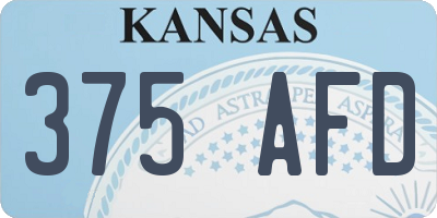 KS license plate 375AFD