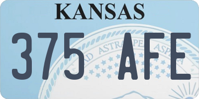 KS license plate 375AFE
