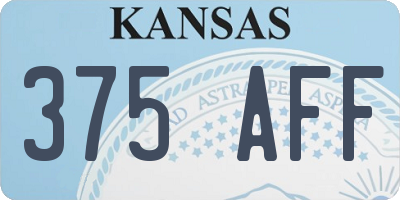 KS license plate 375AFF