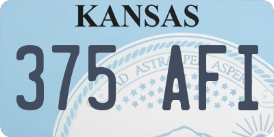 KS license plate 375AFI