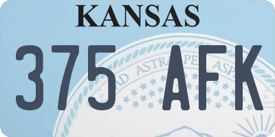 KS license plate 375AFK
