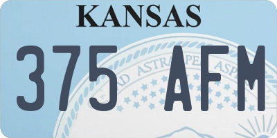 KS license plate 375AFM