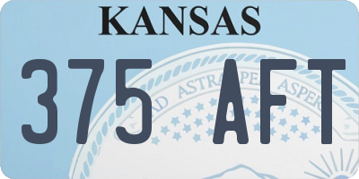 KS license plate 375AFT