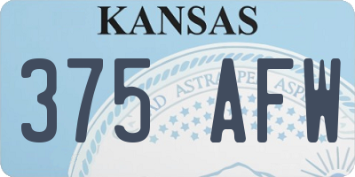 KS license plate 375AFW