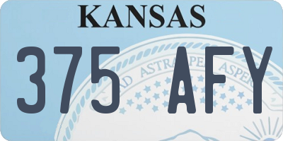 KS license plate 375AFY
