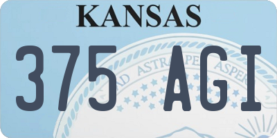 KS license plate 375AGI