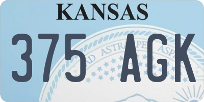 KS license plate 375AGK
