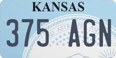 KS license plate 375AGN